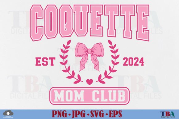Coquette Mom Club SVG: A Charming Pink Bow Design