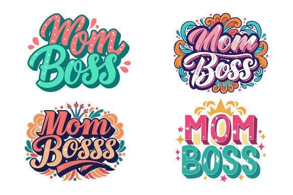 Mom Boss Typography T-shirt Design