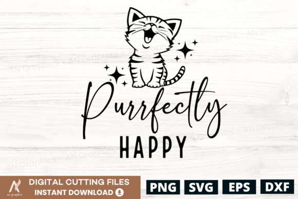 Purrfectly Happy SVG: A Whimsical Embroidery Design